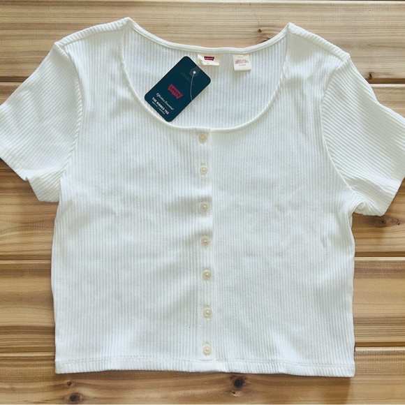 NEW Levi's Slim Fit "The Ribbed Tee" Size XL SHORT SLEEVE RACH TOP NWT - Picture 6 of 13